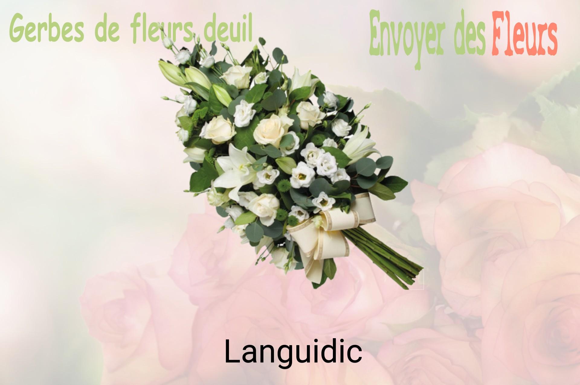 Gerbe de fleurs de deuil livrée à Languidic